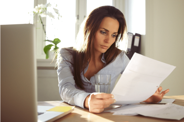 Woman reading healthcare communication