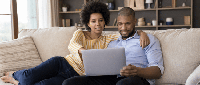 African American reading digital mortgage communication